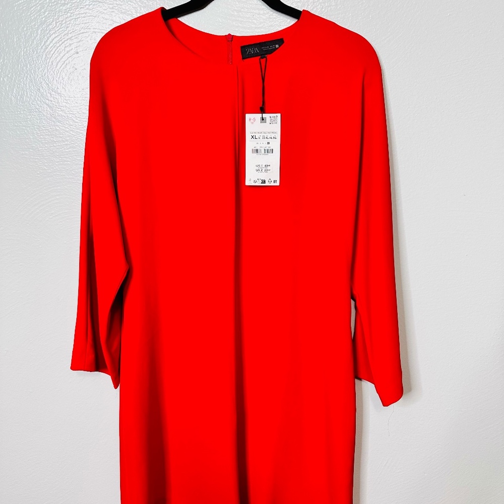 Zara Red Crepe Dress XL